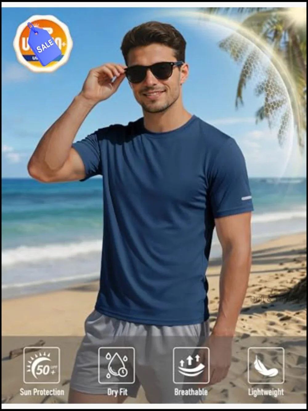 UPF 50+ Short Sleeve Athletic Shirt Moisture Wicking Quick Dry Running Rash